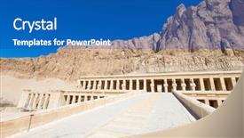  Presentation with history egypt - Beautiful presentation design featuring history queens - temple of hatshepsut near luxor backdrop and a teal colored foreground