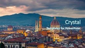  Presentation with italy history - PPT layouts having history renaissance - aerial view of florence background and a ocean colored foreground