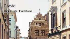  Presentation with old soho street - PPT theme with history renaissance - beautiful street view of old background and a light gray colored foreground