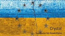  Presentation with cracked wall - Amazing presentation design having history revolution - cracked brick wall as ukraine backdrop and a gold colored foreground