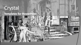  Presentation with france history - Amazing PPT theme having history revolution - terror in france engraving backdrop and a gray colored foreground