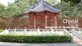  Presentation with history rizal - Presentation theme featuring history rizal - china pavilion building park background and a tawny brown colored foreground