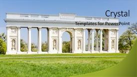  Presentation with czech republic - PPT theme featuring history romanticismo - colonnade on reistna czech republic background and a  colored foreground