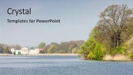  Presentation with czech republic - Presentation theme having history romanticismo - hranicni palace hlohovecky pond czech background and a  colored foreground