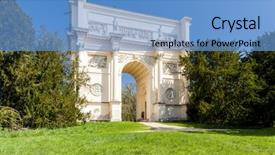  Presentation with hunting lodge - PPT theme with history romanticismo - hunting lodge rendezvous - temple background and a  colored foreground