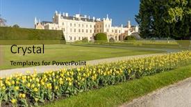  Presentation with history - PPT theme featuring history romanticismo - lednice palace with garden czech background and a  colored foreground