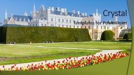  Presentation with history - Theme consisting of history romanticismo - lednice palace with garden czech background and a  colored foreground