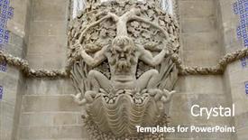  Presentation with stone - Presentation theme with history romanticismo - stone carved under a window background and a  colored foreground