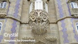  Presentation with stone - Presentation design with history romanticismo - stone carved under a window background and a  colored foreground