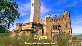  Presentation with route - Beautiful slide deck featuring history romanticismo - travel the legendary rhine-romantic route backdrop and a tawny brown colored foreground