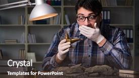  Presentation with late - Cool new PPT layouts with history science - archeologist working late night backdrop and a tawny brown colored foreground
