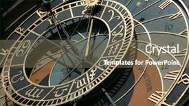  Presentation with prague astronomical clock - Cool new presentation theme with history science - famous astronomical clock in prague backdrop and a gray colored foreground