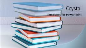  Presentation with history - Presentation design consisting of history science - stack of books background and a light blue colored foreground