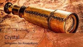  Presentation with life history - Audience pleasing PPT theme consisting of history science - vintage still life vintage spyglass backdrop and a red colored foreground