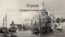  Presentation with italy history - Amazing PPT theme having history sepia - antique illustration of santa maria backdrop and a soft green colored foreground