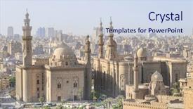  Presentation with cairo - Beautiful PPT layouts featuring history sepia - cairo skyline as seen backdrop and a sky blue colored foreground