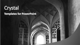  Presentation with fort - Amazing slide deck having history sepia - historic golkonda fort interiors backdrop and a dark gray colored foreground