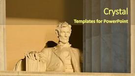  Presentation with abraham lincoln - Audience pleasing theme consisting of history slavery - abraham lincoln statue at lincoln backdrop and a  colored foreground