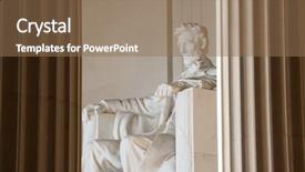  Presentation with abraham lincoln - Beautiful presentation design featuring history slavery - abraham lincoln statue detail backdrop and a coral colored foreground