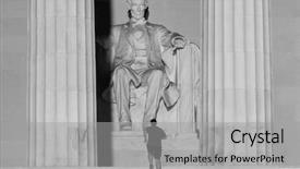  Presentation with abraham lincoln - Presentation design featuring history slavery - abraham lincoln statue detail background and a light gray colored foreground