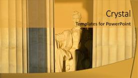  Presentation with abraham lincoln - Slide set consisting of history slavery - abraham lincoln statue detail background and a gold colored foreground