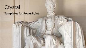  Presentation with abraham lincoln - PPT layouts consisting of history slavery - abraham lincoln statue background and a mint green colored foreground