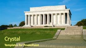  Presentation with slavery - Slide deck with history slavery - lincoln memorial in washington d background and a tawny brown colored foreground