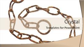  Presentation with slavery - Colorful slide set enhanced with history slavery - very old rusty chain isolated backdrop and a lemonade colored foreground