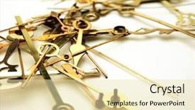  Presentation with blood flow vessel flowing - Audience pleasing slide set consisting of history timeline - time flow multiple gold clock backdrop and a soft green colored foreground