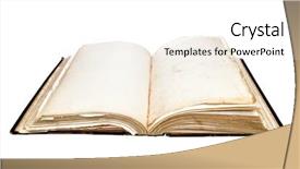  Presentation with old book - Cool new presentation theme with history victorian age - old book isolated on white backdrop and a  colored foreground