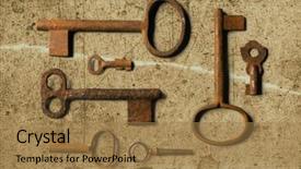  Presentation with patterns - Cool new theme with history victorian age - old key on the old backdrop and a coral colored foreground