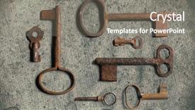  Presentation with old paper - Slide set consisting of history victorian age - old key on the old background and a gray colored foreground