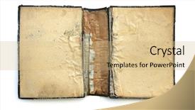  Presentation with college orientation empty classic book - Amazing presentation theme having history victorian age - old looking empty book may backdrop and a coral colored foreground