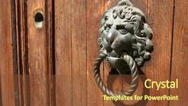  Presentation with old - PPT theme enhanced with history victorian age - old venetian door knocker background and a tawny brown colored foreground