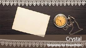  Presentation with treasure map old blank - Beautiful PPT theme featuring history victorian age - pocket clock with chain backdrop and a violet colored foreground