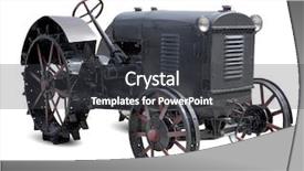  Presentation with tractor - Cool new presentation theme with history vintage - old tractor backdrop and a dark gray colored foreground