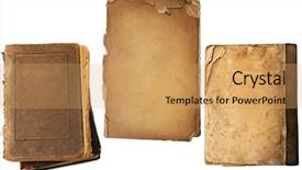  Presentation with pages of magic book - Audience pleasing presentation theme consisting of history vintange paper - old book pages backdrop and a yellow colored foreground