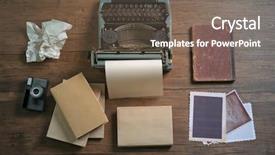  Presentation with retro - Audience pleasing PPT layouts consisting of history vintange paper - retro typewriter with camera backdrop and a violet colored foreground