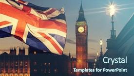  Presentation with union jack flag - Beautiful slide set featuring history voting - british union jack flag backdrop and a ocean colored foreground