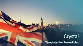  Presentation with union jack flag - Beautiful PPT theme featuring history voting - british union jack flag backdrop and a navy blue colored foreground