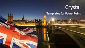  Presentation with union jack flag - Presentation design featuring history voting - british union jack flag background and a tawny brown colored foreground