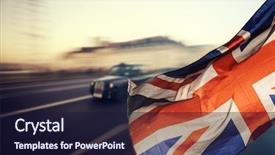  Presentation with union jack flag - PPT theme with history voting - british union jack flag background and a wine colored foreground