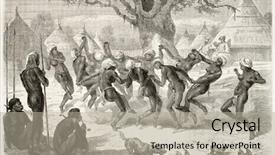  Presentation with dancing - Presentation theme having history woman - native african women dancing old background and a mint green colored foreground