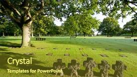  Presentation with cemetery - Colorful presentation enhanced with history ww2 - german military cemetery at la backdrop and a tawny brown colored foreground