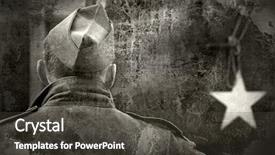  Presentation with army - Slide deck enhanced with history ww2 - us army soldier background and a dark gray colored foreground