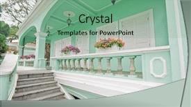  Presentation with museu - Presentation theme having histroical - casas - museu da taipa background and a seafoam green colored foreground