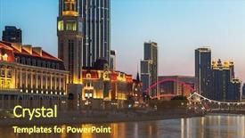  Presentation with washington dc city skyline - Audience pleasing slide set consisting of histroical - illuminated city waterfront downtown skyline backdrop and a  colored foreground