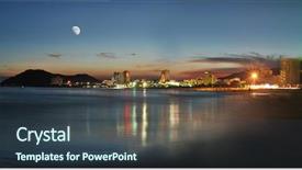  Presentation with city night - PPT theme featuring histroical - night view of china city background and a tawny brown colored foreground