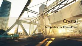  Presentation with cityscape - Presentation theme featuring histroical - tianjin downtown cityscape seen background and a lemonade colored foreground