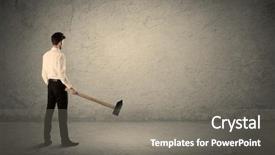  Presentation with wall - Slides featuring hit big goal - business man standing in front background and a  colored foreground